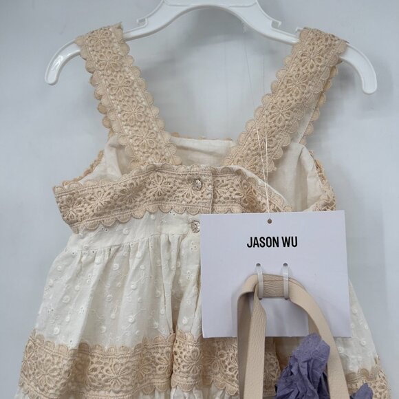 Jason Wu Girls Cream Eyelet Lace Tiered Dress + Matching Mini Tote – 4T NWT - Picture 2 of 8